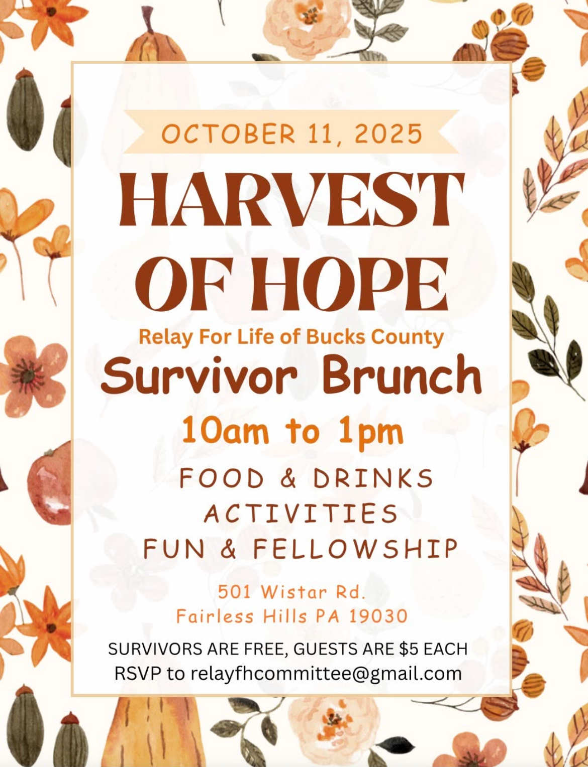 Survivor Brunch - Relay for Life of Bucks County @ Christ United Methodist Church | Fairless Hills | Pennsylvania | United States