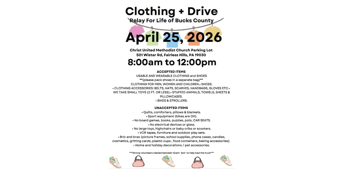 Relay for Life Clothing Drive @ Christ United Methodist Church | Fairless Hills | Pennsylvania | United States