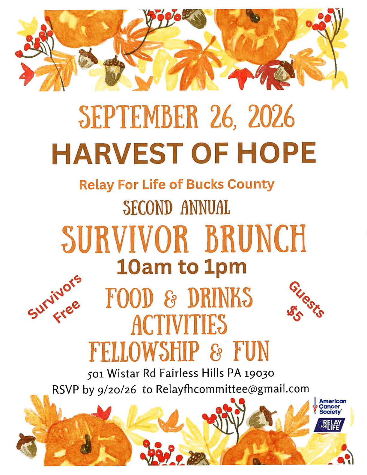 Relay for Life - Survivor Brunch @ Christ United Methodist Church | Fairless Hills | Pennsylvania | United States